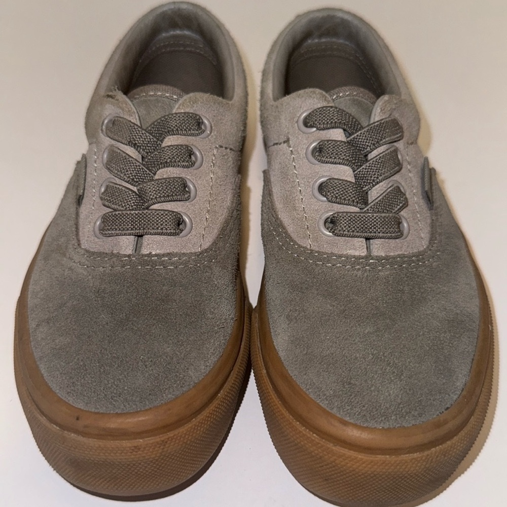 Kids slip on vans size 13 grey with brown